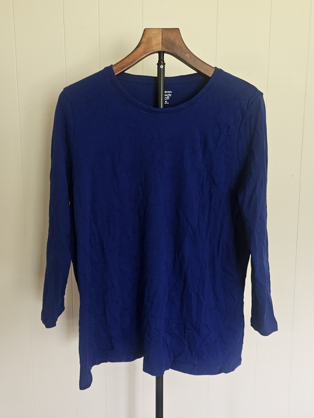 Kim Rogers Women’s Long Sleeve Crewneck Top - Deep Blue Size XL